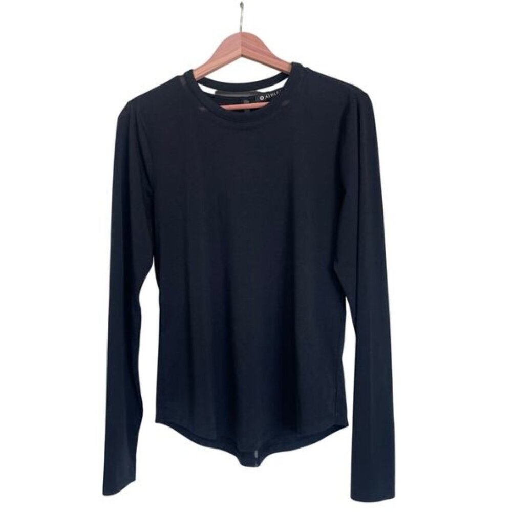 Athleta Women’s Black Long Sleeve Merino Blend Athletic Tee Size M